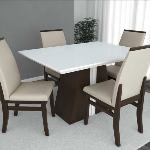 Sala de Jantar  Mesa 1,20×0,90 com 4 Cadeiras